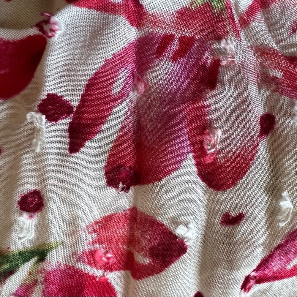 SKIES ARE BLUE Floral Flutter Sleeve Maxi Dress Pink White Size XS NWOT Flaw - Picture 14 of 14
